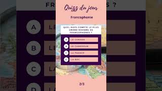 Quizz du jour  francophonie français [upl. by Atte206]