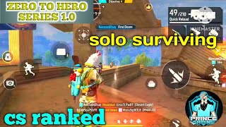 SOLO SURVIVING GAMEPLAY  CS RANKED  kill freefire [upl. by Derwon]