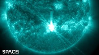 X9 Sun unleashes biggest solar flare since 2017  See a timelapse [upl. by Symons399]