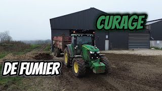 🤩2 John Deere 6R au transport de fumier🦌💨 [upl. by Yentruocal]