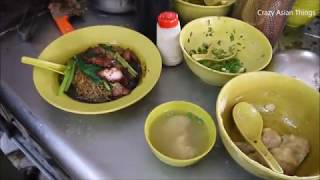 Street Food Malaysia  Pork Wonton Noodle Wan Tan Mee [upl. by Ursel]