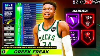 NBA 2K25 GIANNIS ANTETOKOUNMPO BUILD  DOMINANT CENTER BUILD [upl. by Ahseiyk]