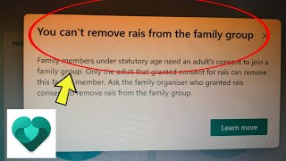 Microsoft Family Safety  You cant remove rais from the family group Problem Solved [upl. by Roderigo]