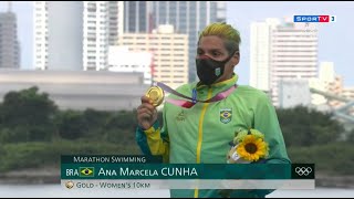 Ana Marcela Cunha Medalha De Ouro Na Maratona Aquática Olimpíadas Tóquio 2020 [upl. by Viviane]