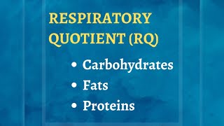 What is Respiratory Quotient  How to Calculate Respiratory Quotient for Carbohydrate Protein amp fat [upl. by Heinrick230]