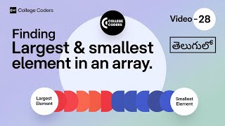 Finding the Largest and Smallest Element in an Array in C  College Coders  C Lang Full Tutorial [upl. by Auerbach]