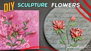 DIY Sculpture Flowers Learn HOW  LIVE Tutorial texturedart taslimamayaart [upl. by Presber357]