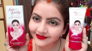 Fair amp lovely advanced multivitamin High Defination glow cream review amp demo  All skintype [upl. by Apul]