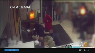 Brawl Caught On Camera In BK Restaurant [upl. by Heyward]