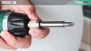 The Correct Way to Install a Drill on a Screwdriver PCCS72B 7 2V Cordless Screwdriver POSENPRO [upl. by Atnoled]