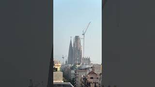 La PedreraCasa Milà rooftop with a view of Sagrada Familia Barcelona Spain [upl. by Jarret]