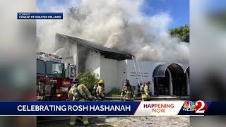 Chabad of Greater Orlando marks Rosh Hashanah outside of synagogue after devastating fire [upl. by Revlis]