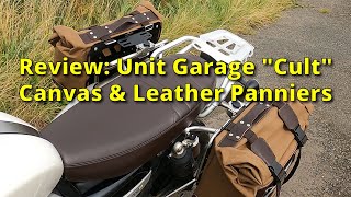 Review of Unit Garage quotCultquot canvas and leather pannier bags [upl. by Narah]