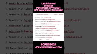 Inilah Link Informasi Lengkap Penerimaan CPNS 2024 di 13 Instansi dan Kementrian cpns2024 cpns [upl. by Reider342]