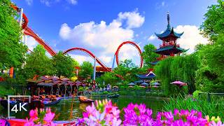 Tivoli Theme Park Tour 4K  Copenhagen Denmark ASMR [upl. by Pirri]