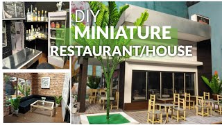 DIY MINIATURE RESTAURANT  HOUSE  Cardboard  Illustration Board  Sintra Board [upl. by Marcell895]