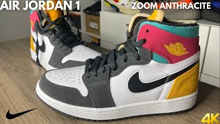 Air Jordan 1 Zoom Comfort Anthracite On Feet Review [upl. by Alyacim]