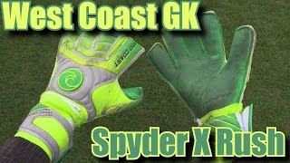 Goalkeeper Glove Review West Coast GK Spyder X Rush [upl. by Mariand974]