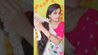 WoW😍Saree Hairstyle with Jasmine flower saree hairstyle hairstyle ytshorts trendingnow [upl. by Rubinstein554]