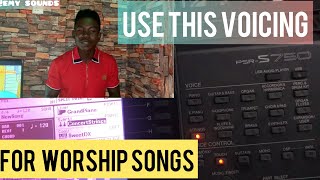 How to set Yamaha keyboard PSR  S750 for cool worship sounds and voicing [upl. by Estis]