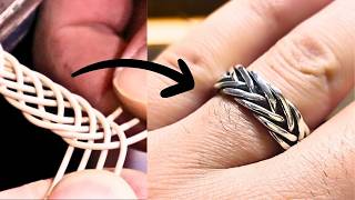 How to make a handwoven silver ring with 7 threads [upl. by Gwyneth]