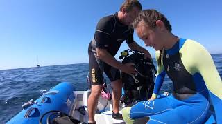 13 year old Captain while the family SCUBA dives Episode 179 Sailing Catalpa [upl. by Hazeghi]