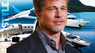 Brad Pitt Lifestyle  Income HouseNet Worth Car Collection Mansion Private Jet etc [upl. by Innos853]