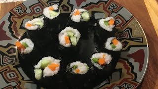 Japan sushi recipe  veg sushi recipe eggless without mat with nori sheets only with basmati rice [upl. by Sweet]