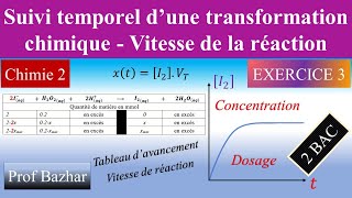 exercice 3 Suivi temporel d’une transformation chimique Vitesse de la réaction 2 bac biof [upl. by Noiek453]