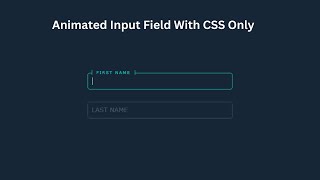 How to create Animated Input field With CSS only  Full Source Code [upl. by Noevad]