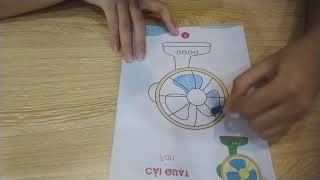 Young girl instructs to color a picture of a bed fan [upl. by Way]