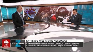 Zone économie  Entrevue avec Pierre Moscovici [upl. by Atinor]