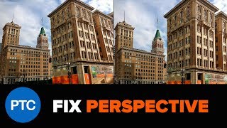 AUTOMATICALLY Fix Perspective Distortions in Photoshop  Automatic Upright in Camera RAW Tutorial [upl. by Dnomse]