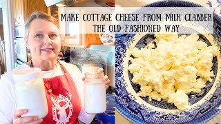 how to make cottage cheese using clabbered milk the oldfashioned way [upl. by Pergrim]