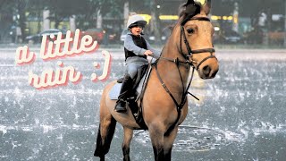 Natalias Rainy Day Ride Horse Riding with Pony Louis [upl. by Yejus932]