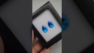 Natural Swiss Blue Topaz Earrings  Weight of two pieces are 1242 Carats bluetopasswiss topaz [upl. by Ahsenyl]