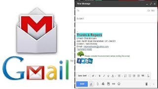 How to add  Create Permanent Signature amp Logo to Email in Gmail [upl. by Edmondo]