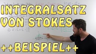 Integralsatz von Stokes Teil 2 BEISPIEL Zirkulation entlang eines Kreises [upl. by Rees]