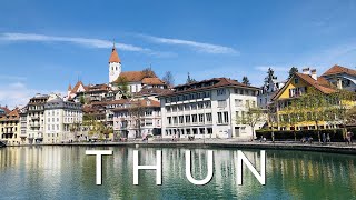 Thun walking tour 4K  A fairytale city in Switzerland [upl. by Brendin]