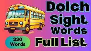 220 Sight Words  All Sight Words Dolch Lists  Full Dolch Sight Word List  PreK through 3rd Grade [upl. by Vivianna]