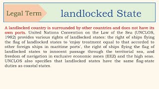 landlocked State meaning [upl. by Etnoled]