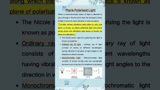 plane polarised light monochromatic nicole vibration beam polarisation ytshorts chemistry [upl. by Yaresed418]