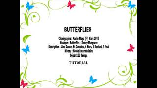 BUTTERFLIES Line Dance Tutorial [upl. by Lesli]