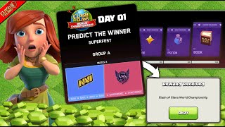 Clash of Clans World Championship Day 1 Predictions  How to Get Free Gems in New Clash Fest Event [upl. by Ahseat961]