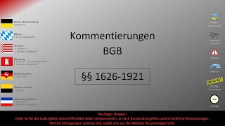 05FamR 7 Kommentierungen BGB §§ 16261921 [upl. by Yrreb]