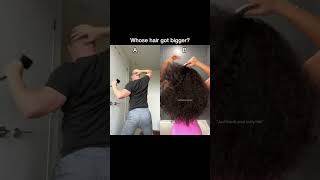 WHOSE HAIR GOT BIGGER 💁‍♀️ hair hairstyle shorts youtubeshorts funny [upl. by Aimaj]