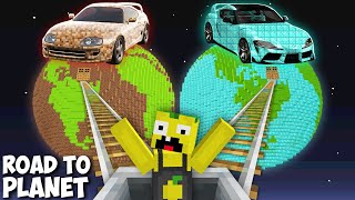 I found ROAD TO TOYOTA SUPRA DIAMOND PLANET vs DIRT PLANET in Minecraft  SECRET PLANET [upl. by Ccasi]