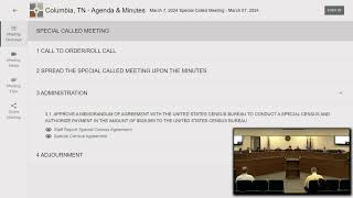 City of Columbia TN Council Meeting [upl. by Attecnoc]