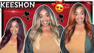 Fall Ready 🍂🍁 Outre KEESHON LOOKBOOK 3 Colors Perfect hairline 13x6 Lace Frontal Wig [upl. by Edahs]