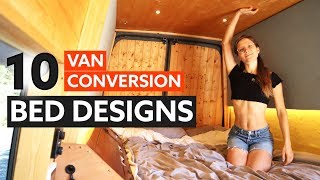 10 Awesome BED DESIGNS for your VAN CONVERSION 🛏 🚐 [upl. by Aryk]